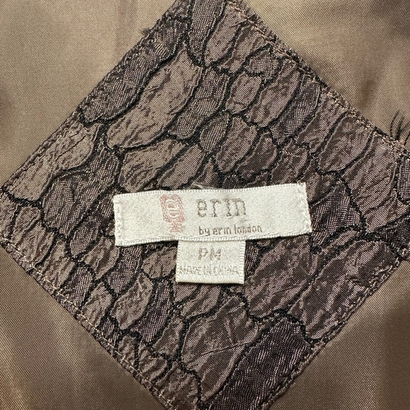 ERIN by Erin London Blazer Jacket PM Metallic Bronze Croc Textured Petite Medium - Picture 7 of 10
